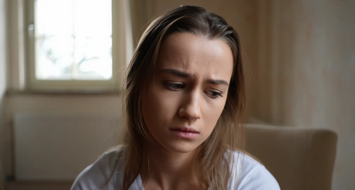 Девушка смотрит в пол 